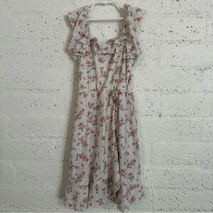 Trixxi Girl Girls Dress XL White Floral Eyelet Sleeveless Lined Ruffle EASTER